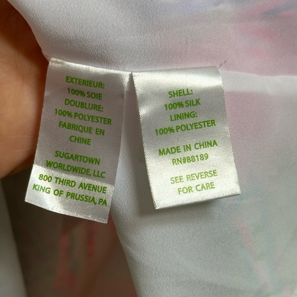 Lilly Pulitzer Clara Silk Roar Of the Seas Asymmetric Hem Slip Dress Women’s XS - Picture 14 of 16